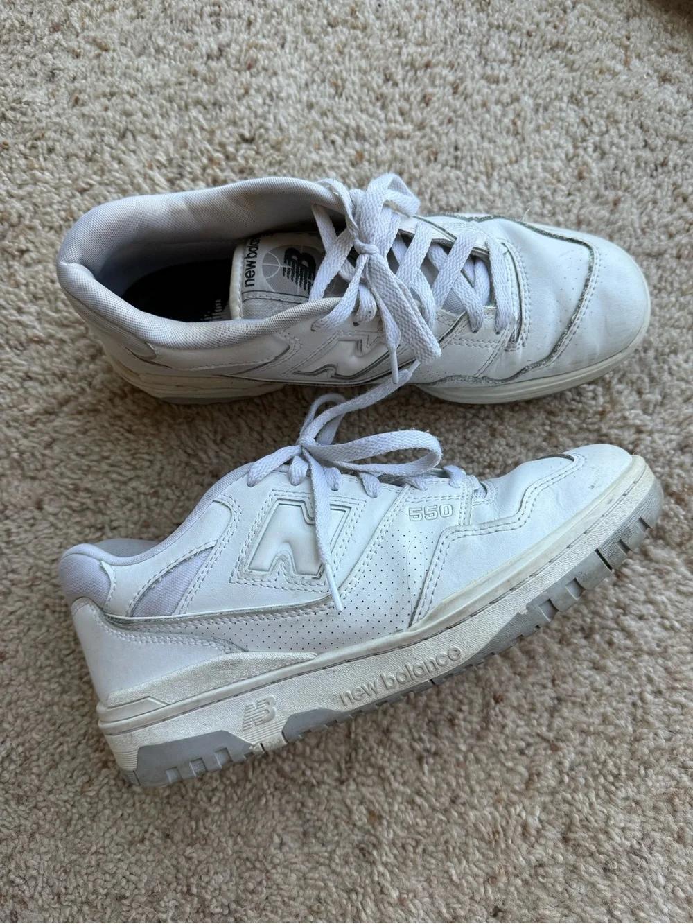 Unisex New Balance 550 White Lace-Up Sneakers